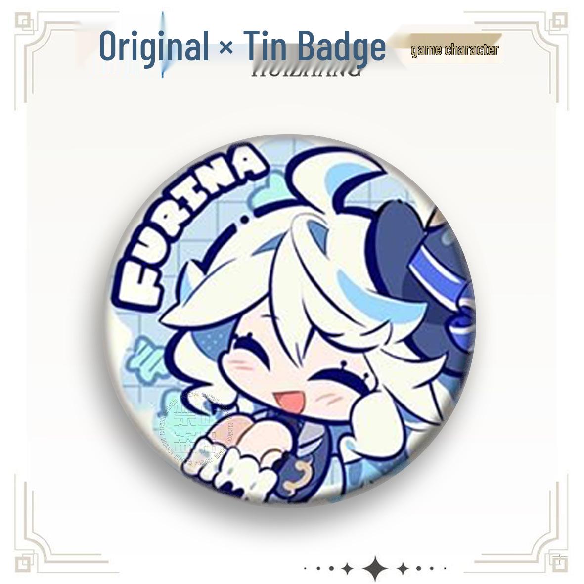 

Набір значків персонажів Genshin Impact: Фуріна, Нахіда, Скарамуш, Невіллет, Сяо, Ху Тао, Лінетт, Ліні. 58mm Silver Glossy Badge
