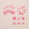 30Pcs Fashionable Press On Nail Showcasing 3D Ice Flowers And Pearls Bows For Instants Glamours