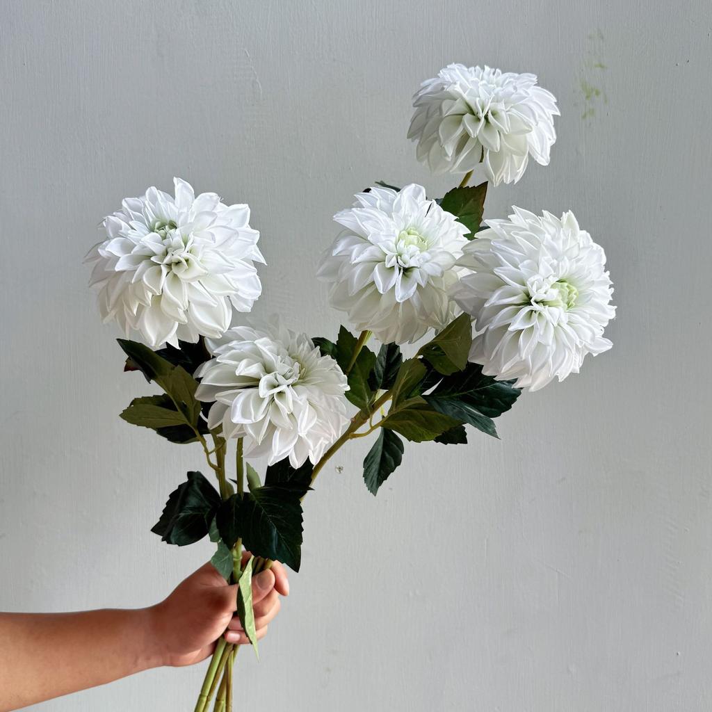 Lifelike artificial dahlia flower with 1 heads long branch silk flower for home wedding decor birthday party bedroom Decoration