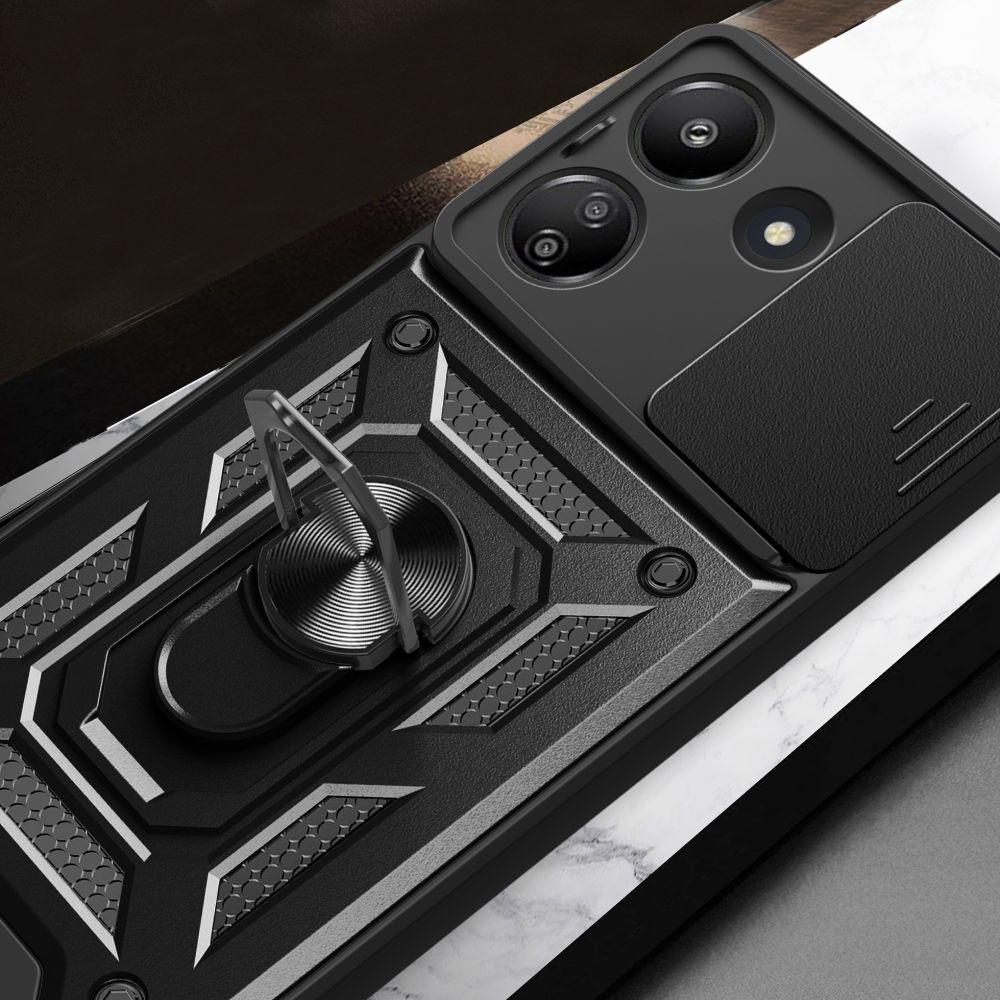 Armored Case for Xiaomi Redmi 13C / Poco C65, CamShield Slide, Black