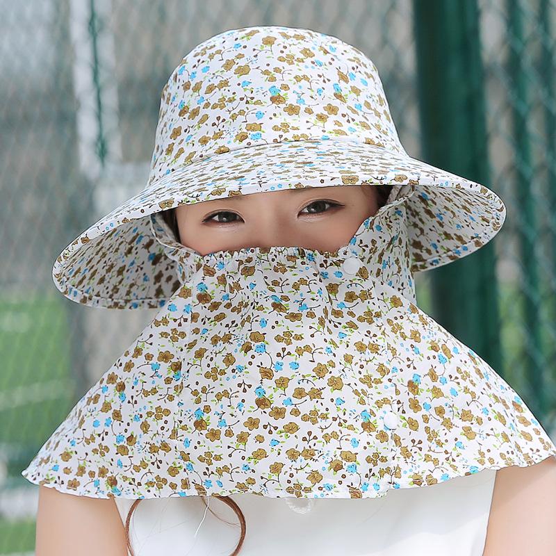 Women'S Sun Protection Visor Uv Protection Outdoor Work Hat Windproof Cycling Hat Tea Picking Hat