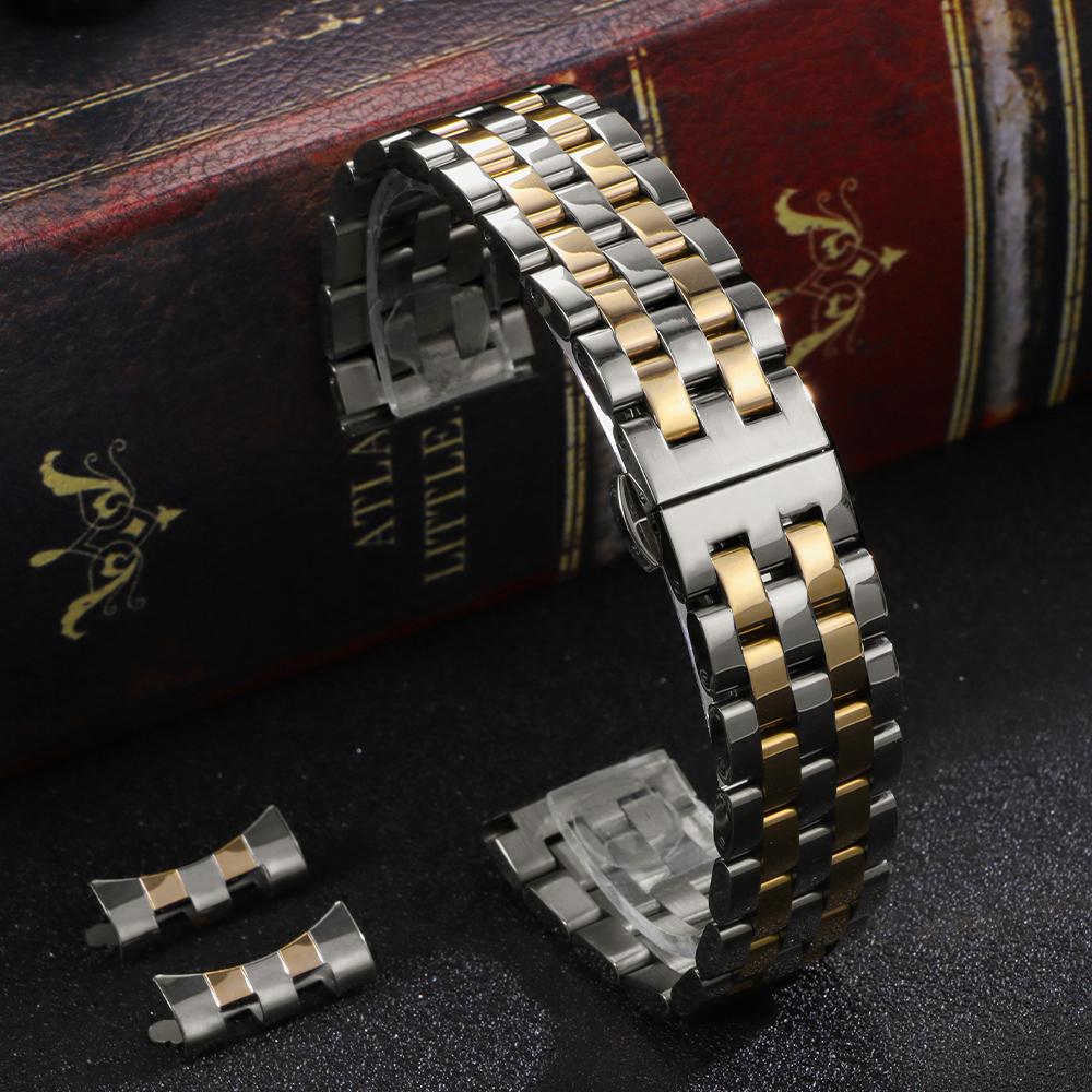 18mm 20mm 22mm High Quality Solid Stainless Steel Strap Universal Watchband Curved End Wristband for Men for Tissot for Citizen