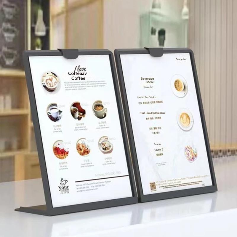 Acrylic A4 Menu Display Stand L Shaped Vertical Holder Name Card Display Desk Clear Sign Stand for Restaurant Promotion Event