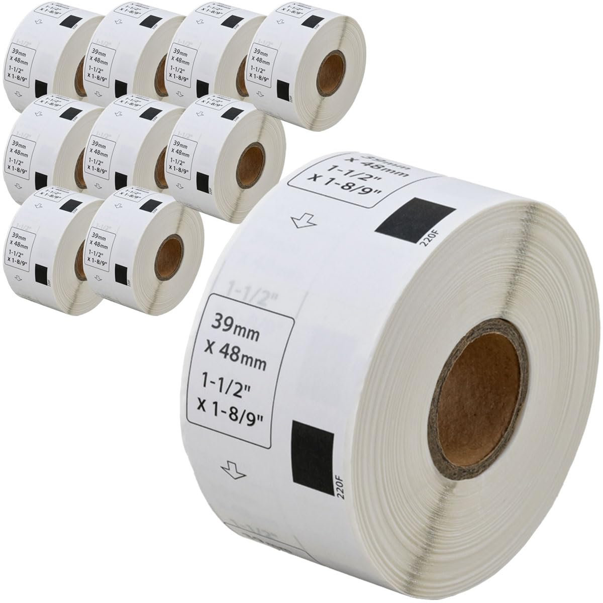 

Сумісні етикетки Labo DK-1220 Brother, Набір з 10 рулонів, для Brother QL-700, QL-800, QL-820NWB тощо.