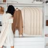 5-piece Set of Pure Cotton Hanging Clothes Storage Bags Beige