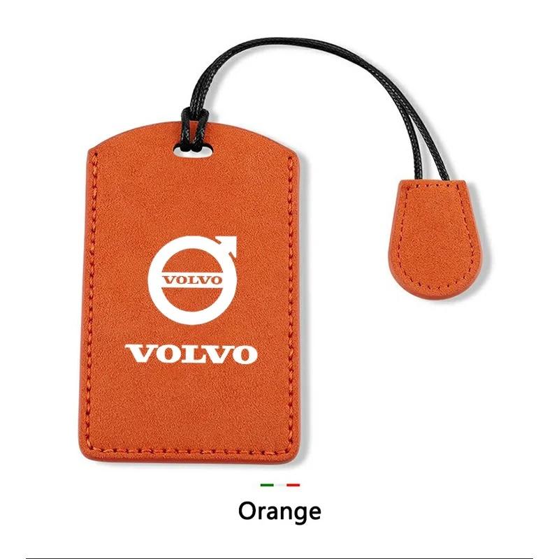 

1Pc Suede Leather NFC Card Key Fob Cover with Keychain for Volvo XC40 XC60 XC90 S60 S90 V50 V70 Full Protection Auto Accessories