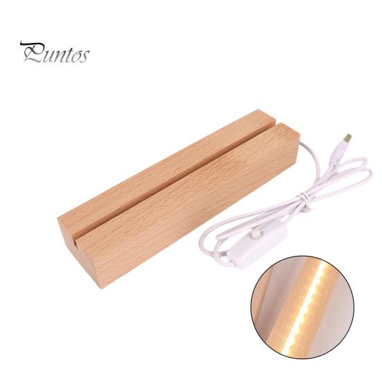 

Светодиодный ночник, прямоугольный дисплей, подставка из искусственного кристалла, деревянная подсветка, подставка, зарядка через USB, ночник, домашний декор S Warm light