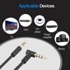 Replacement L Jack Audio Cable Cord Wire Gold-plated Headset Cable 2 Male Heads Earphone Cable for Beats Solo HD Studio Pro Mixr
