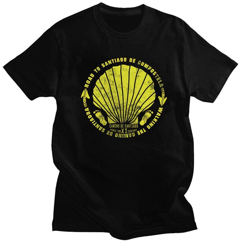 

Custom Buen Camino De Santiago T Shirts for Men 100% Cotton Tees Tshirt Short Sleeve T-shirt Clothes - Men s Summer Cotton Gr... S разноцветный