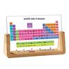 LED Lit Acrylic Periodic Table Desk Stand with Solid Wood Base