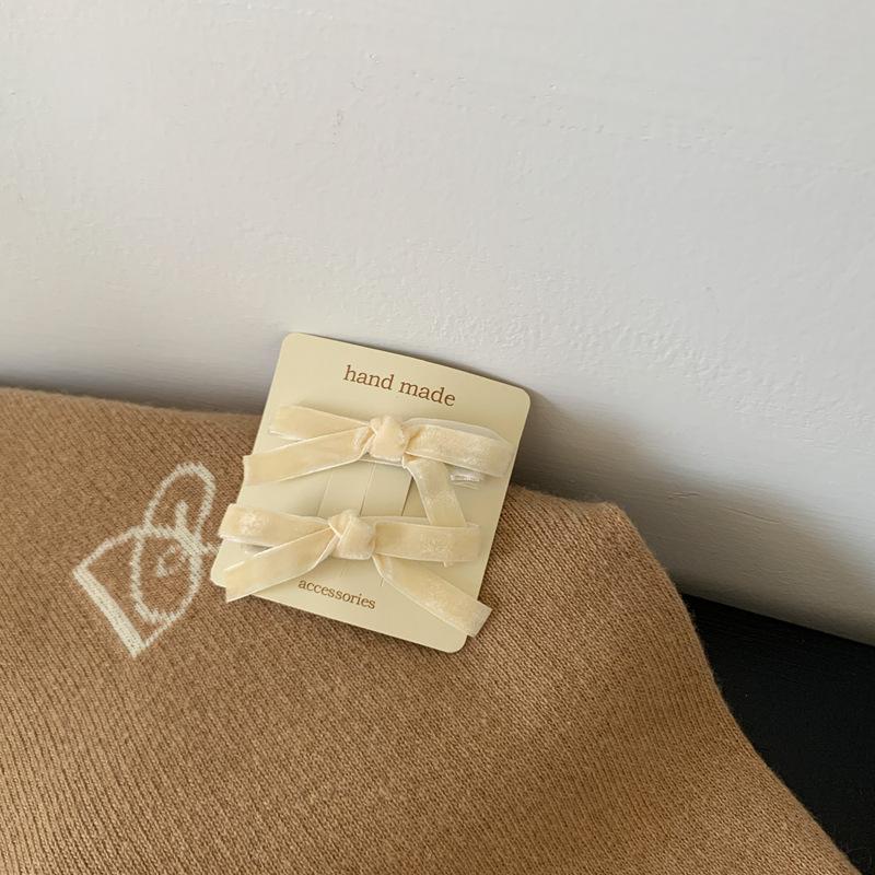 2Pcs Korean Colorful Velvet Bow Hairpin Hairgrip Hair Clips for Girls Women Vintage Long Ribbon Hair Clip Hair Accessories