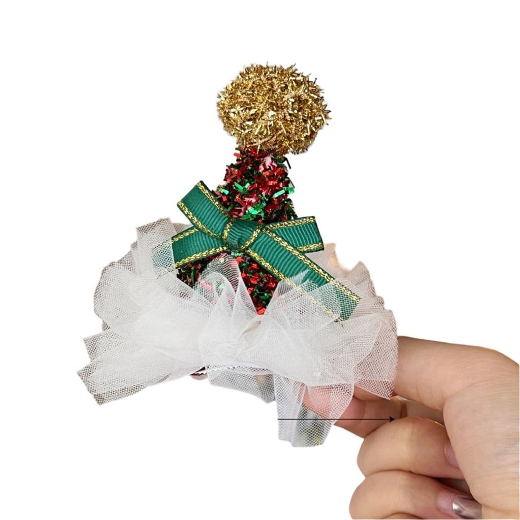 Merry Christmas Hair Clips Glitter Sequin Christmas Hat Barrettes With Snowflake Santa Xmas Hair Accessories For Xmas Holiday Party Favors