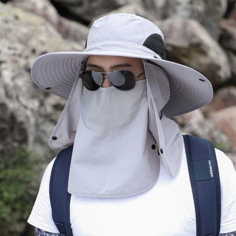 Men's Summer Fisherman Hat with Neck Shawl Sunscreen Mountaineering Hat Outdoor Fisherman Hat Fishing Breathable Shawl Sun Hat