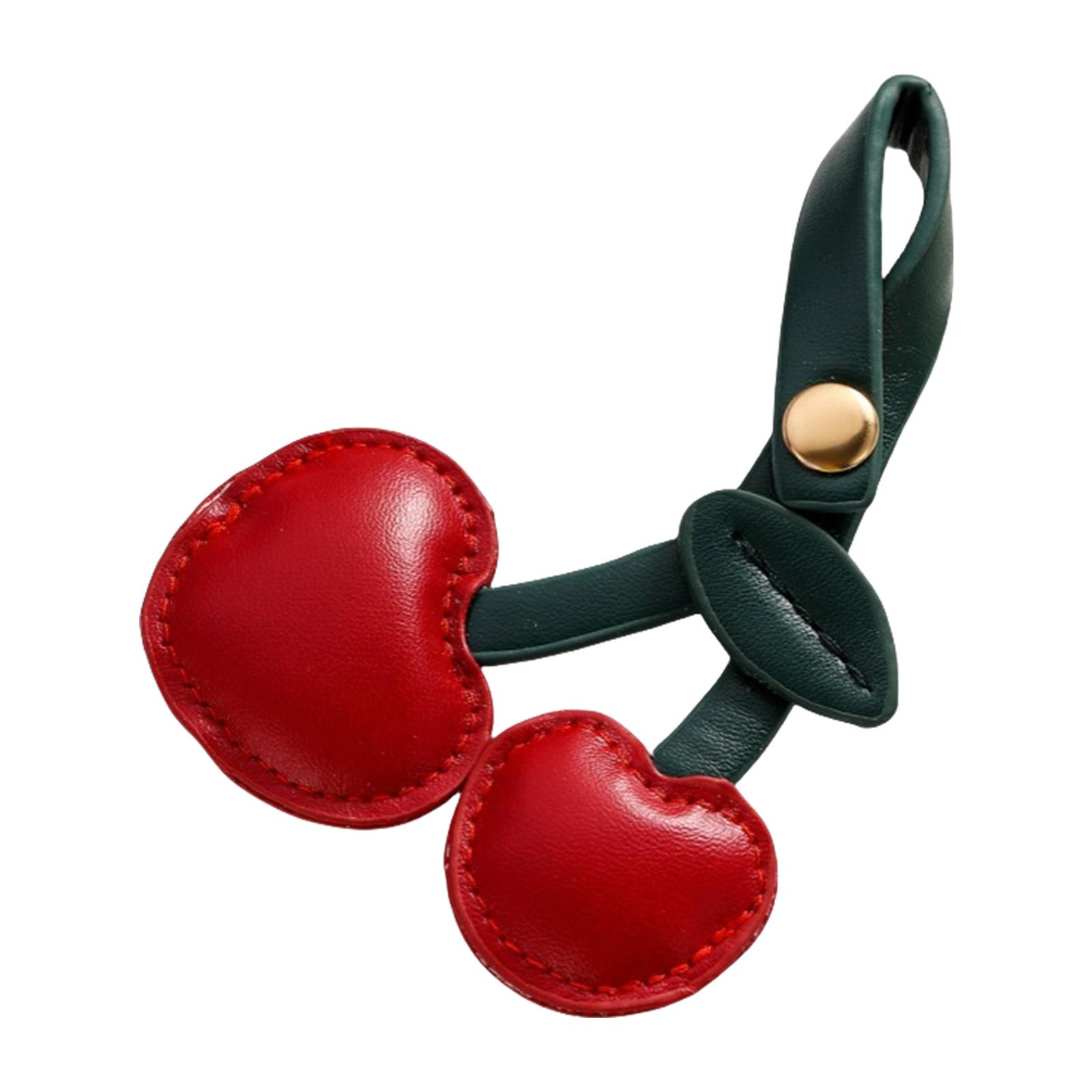

3D брелок для ключей в виде вишни, аксессуар для сумки, модный брелок в форме фрукта из искусственной кожи, украшение для женской сумки вино красного