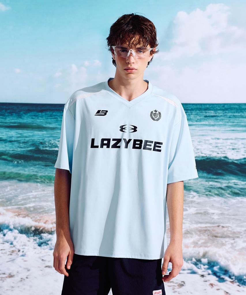 Leijibi Hydro Mesh Performance Oversized W Rash Guard Short Sleeve Jersey Sky Blue