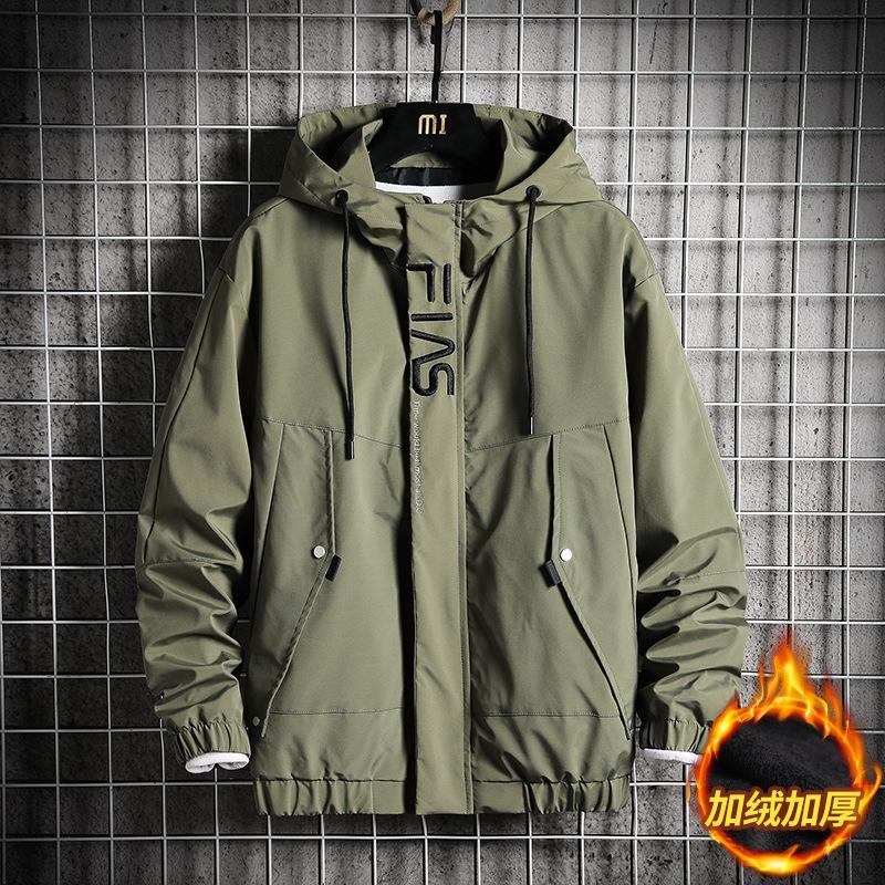 

Весенне-осеннее пальто мужское Корейская версия тренда Мужская свободная куртка карго Осень и зима Красивая повседневная куртка M