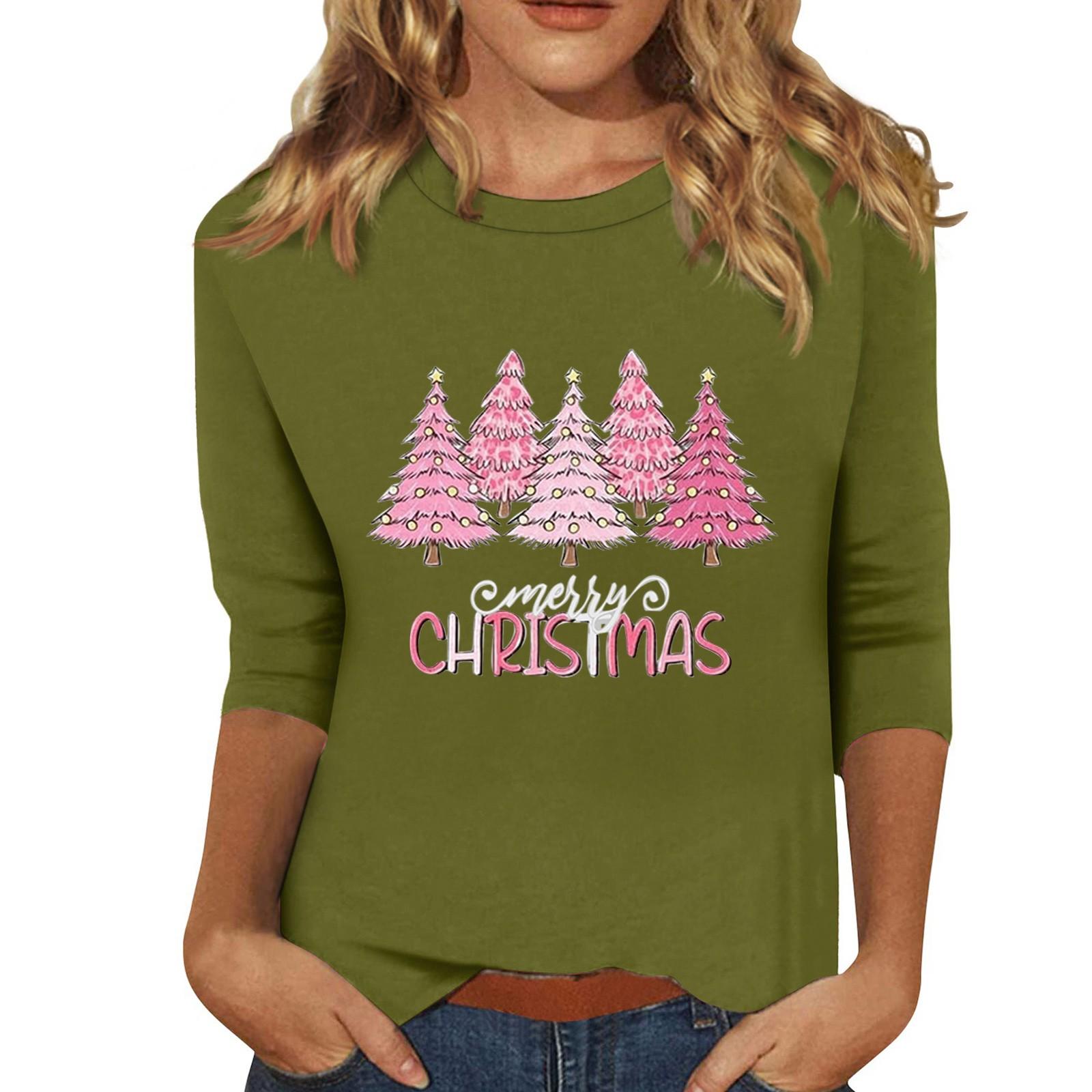 

Женская мода повседневная кофта с разрезом на рукаве 3/4 и принтом ко Дню святого Валентина с круглым вырезом L армия зеленый