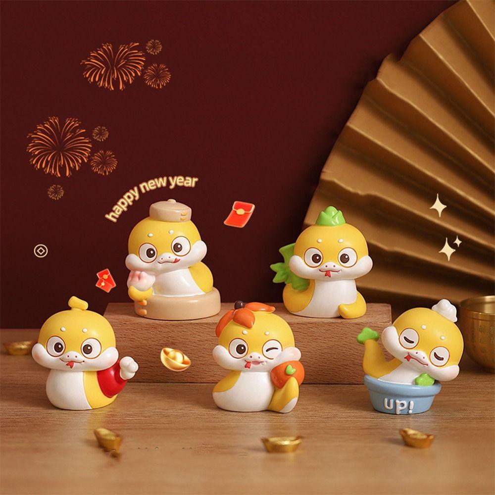 

Chinese Style New Year Snake Figurine Zodiac Snake Small Snake Ornament Desktop Car Ornament Style 5