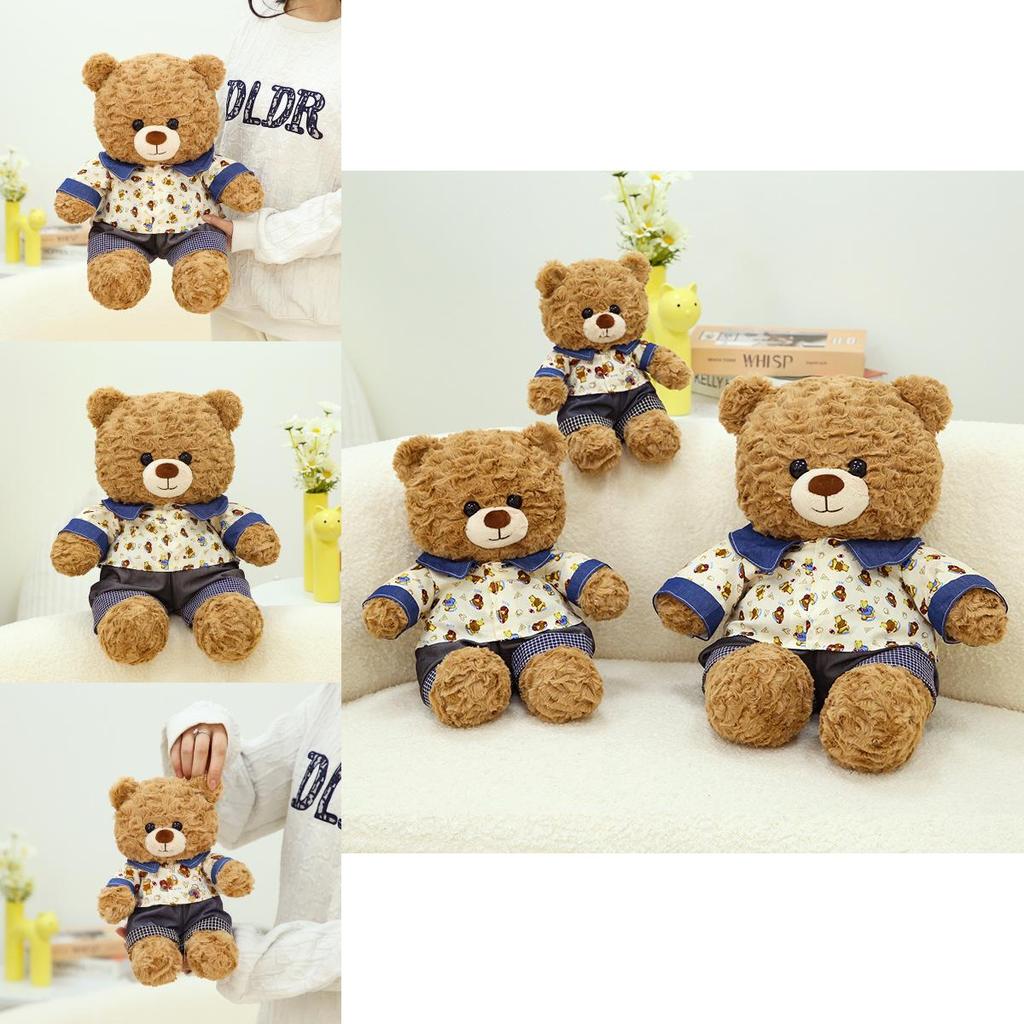 Teddy Bear Plush Toy With Short Faux Fur For Girls Birthday Gift