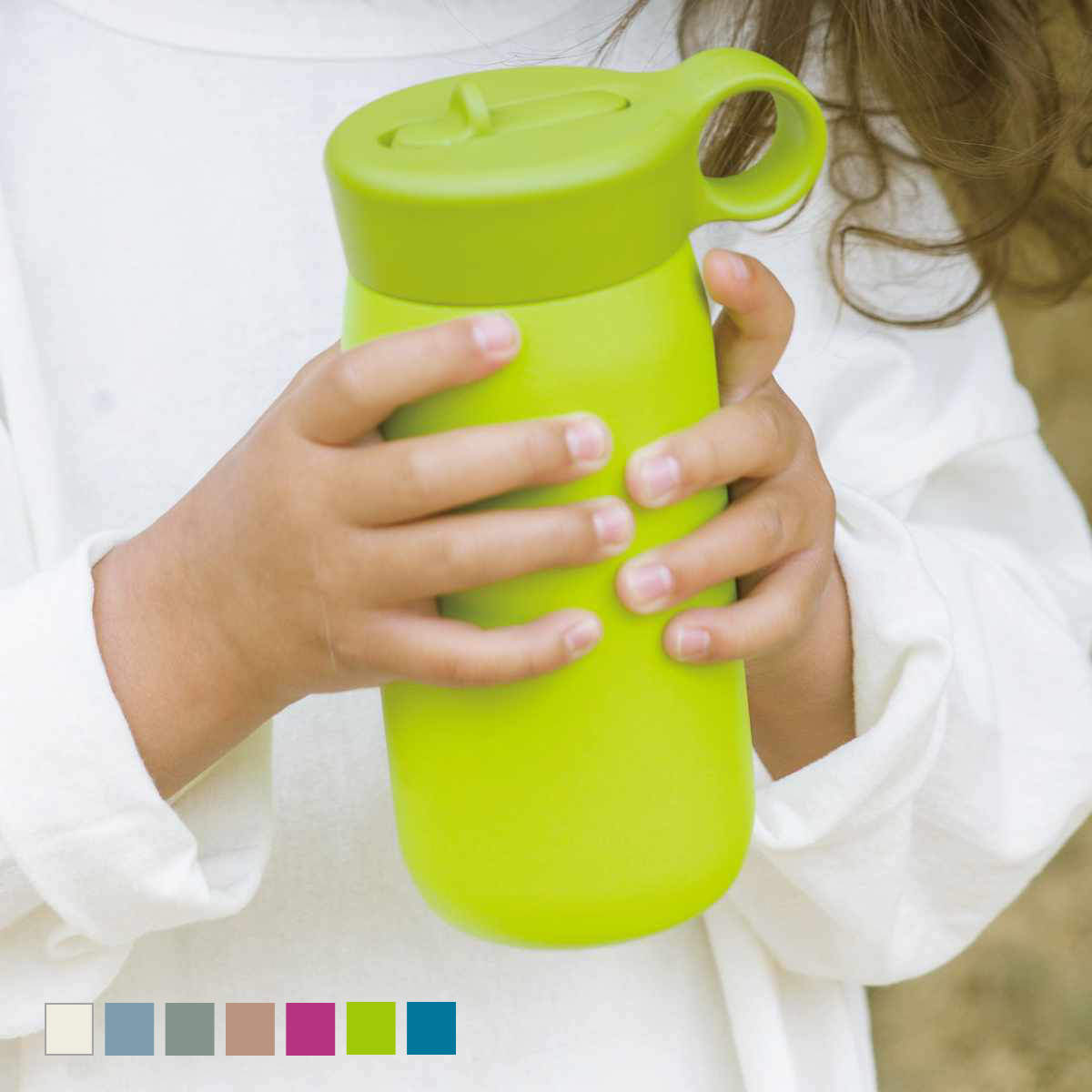 KINTO Play Tumbler (Water Bottle Kids Straw Stainless Steel Insulated Thermos Children 300ml 480ml Water One-Touch Mug Strap Included)