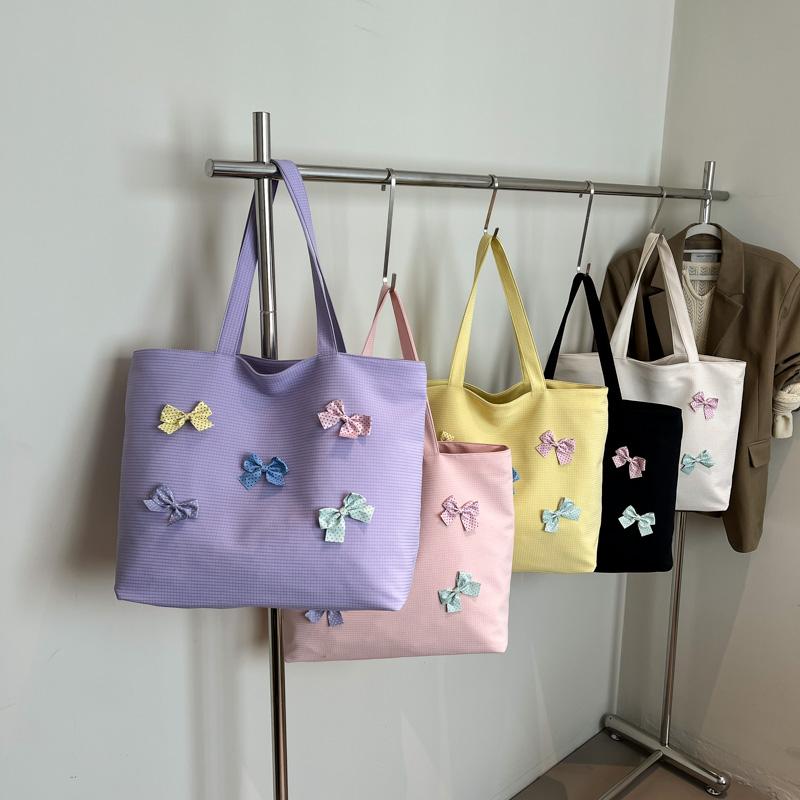 CANVAS Colors Bow Large Capacity Shoulder Bags Summer Versatile 2026  Bags for Women Commuting Sweet Women's Handbags
