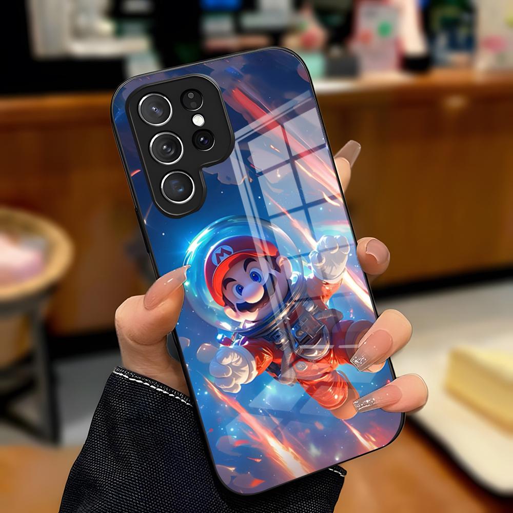

Game Super M-Mario Phone Case For Samsung S25 Plus S20 S20 Plus S22 Ultra S23 FE S21 Plus S21 Ultra Glass Cover Samsung S25