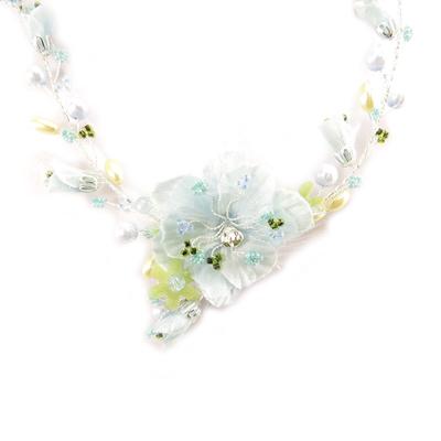 [B3821] - Designer Necklace 'Fraicheur Champêtre' Blue