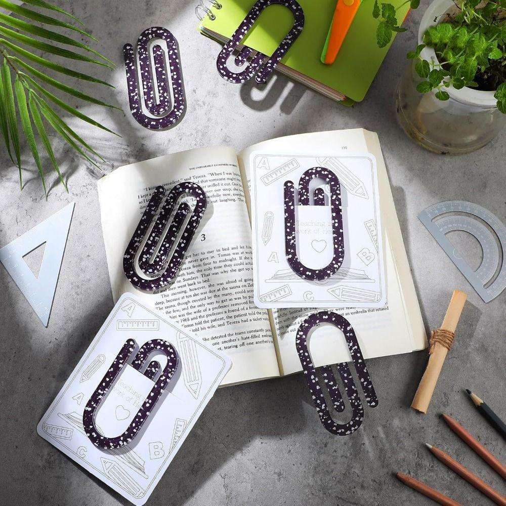 3Pcs/set Classroom Theme Paper Clips Creative Notebooks Paper Clips Document Bookmark  Note Decor