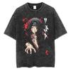 American Tops T-Shirt Ri Short Sleeve T-Shirt Batik Naruto Shirt Wear Man Washed Anime Vintage Style Short