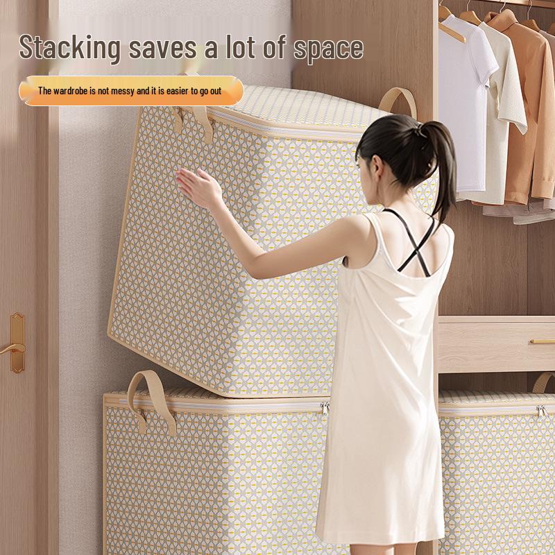 Gray Non-Woven Fabric Clothing Storage Bag - Jumbo Organizer for Bedroom