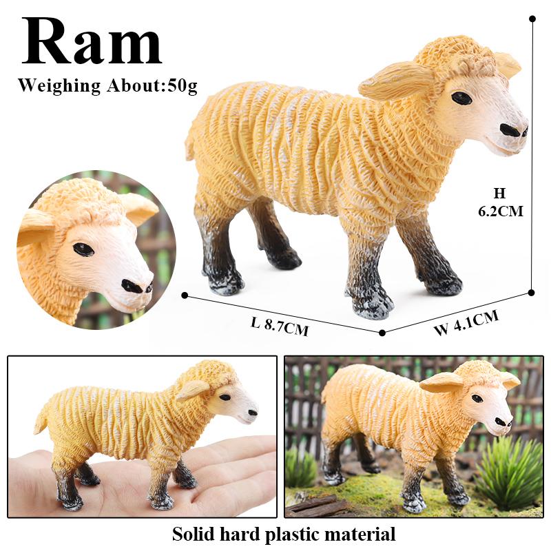 Oenux Farm Model Simulation Horse Cow Goat Donkey Pig Dog Action Figures Poultry Animals Figurine Education Lovely Kids Toy Gift