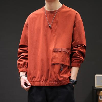 Tricou cu mânecă lungă pentru bărbați, de primăvară și toamnă, la modă, cămașă de bază, pulover cu gât rotund pentru bărbați, haine versatile și atrăgătoare