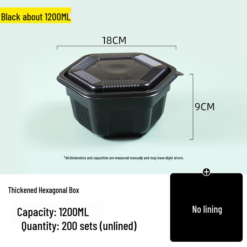 Disposable Round Black Plastic Food Containers