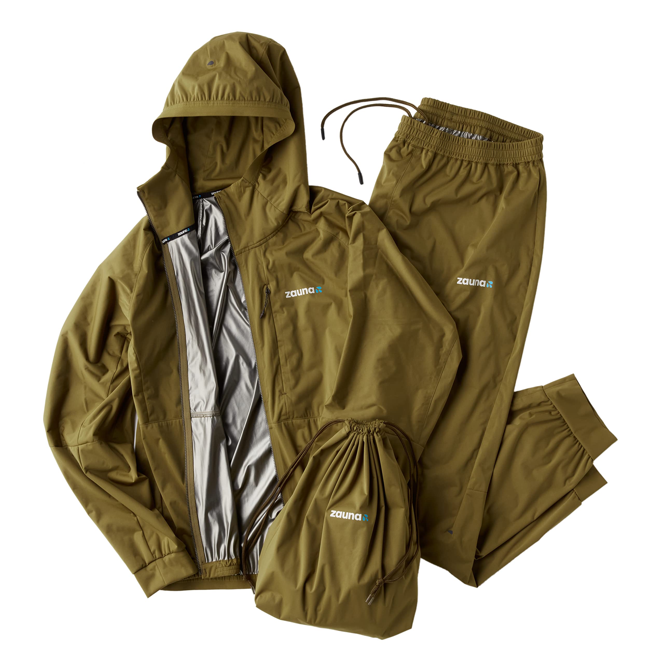 

Костюм Зауна Костюм для сауны для мужчин и комплект из верха и низа для женщин, моющийся, (М, Хаки)