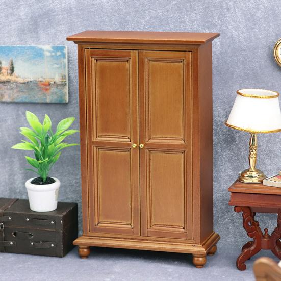 3D Comfortable Hand Feeling Stunning Lightweight Mini Model Upright Wardrobe Miniature Wooden
