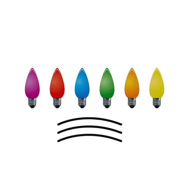 Safe Christmas Car Magnetic Sticker Reflective Light Bulb Sticker for Vehicles Fridges and Garages Car Magnets Decals