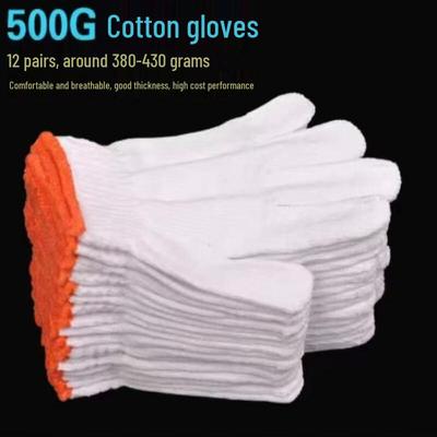 Jinhuwang 500G Gants de travail en coton résistants à l'usure, 12 paires