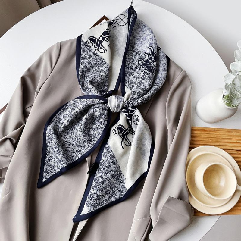 New Spring Streamer  Herringbone Sharp Corner Streamer Scarf for Women's Professional Clothing Matching Scarf