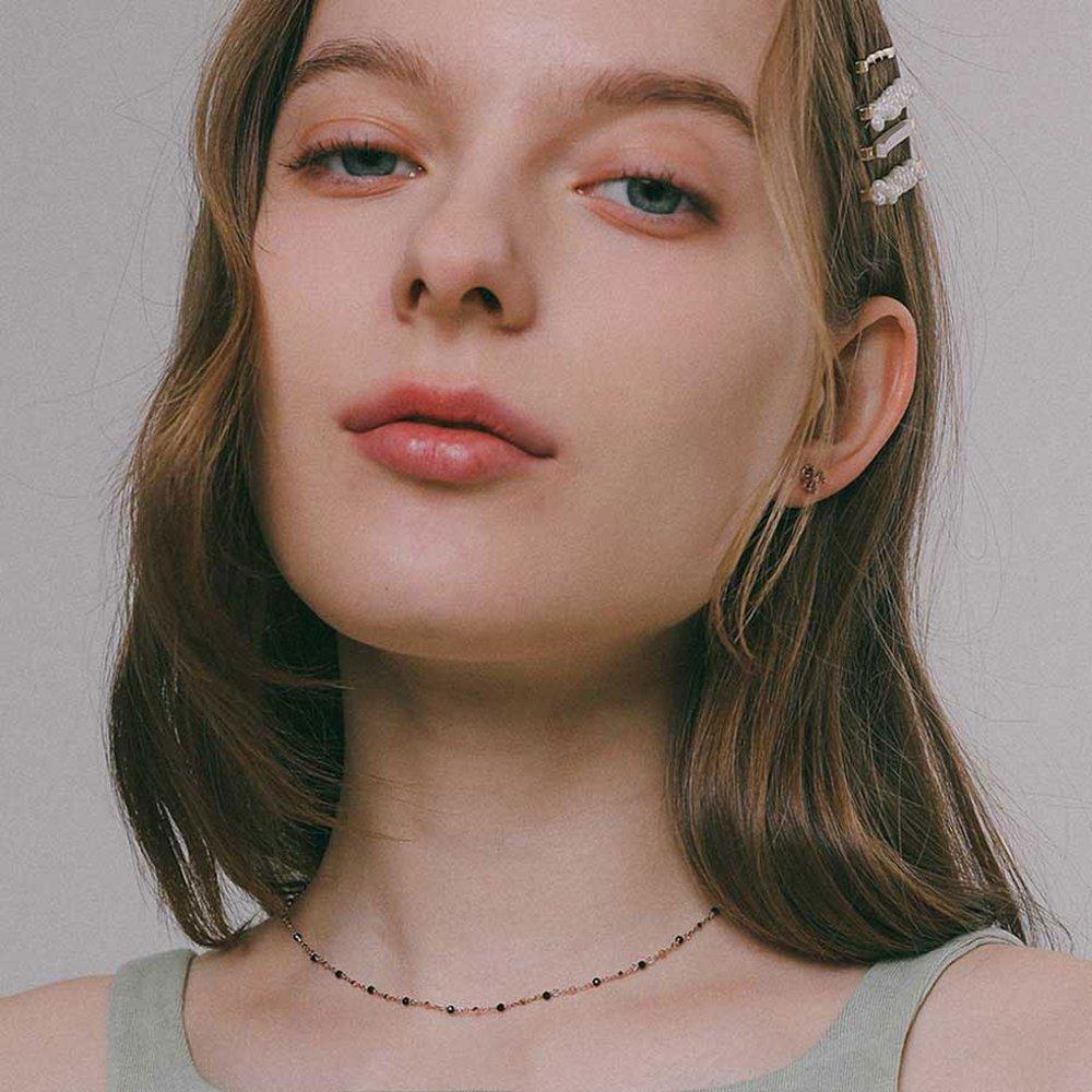 J.Lauren Rose Gold Spinel Chain Silver Necklace N01198