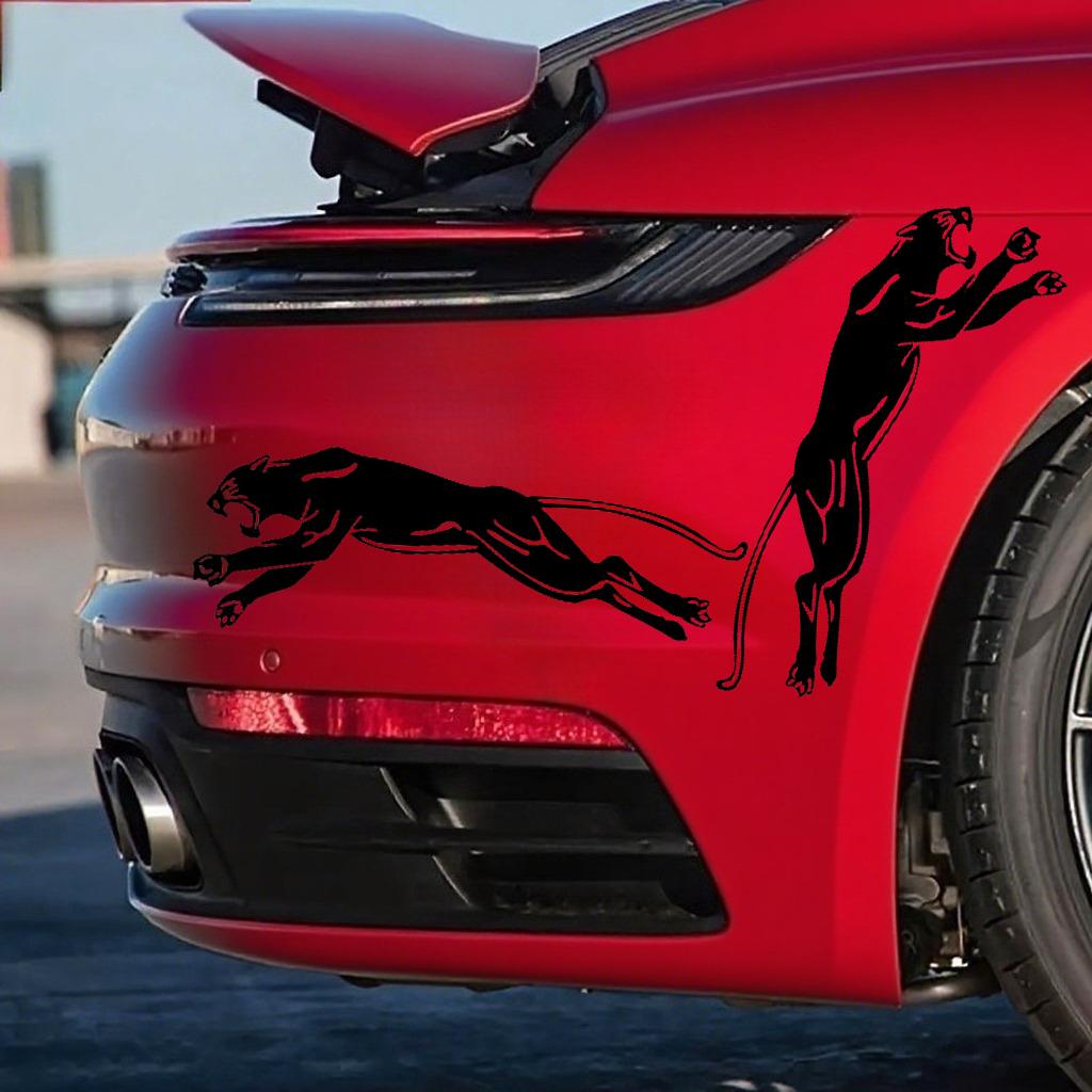 Car Sticker Black Panther Car Sticker Set Waterproof Decal for Vehicle Body, Window & Bumper Racing Style Decoration Decals