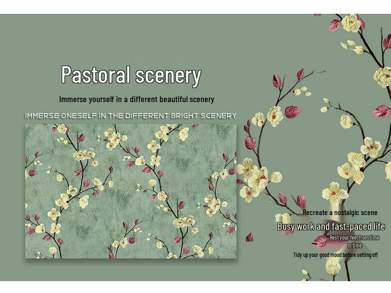 Vintage Style Self-Adhesive Wallpaper for Cozy Home Decor: Thickened American Retro Wall Stickers for Bedroom and Living Room.