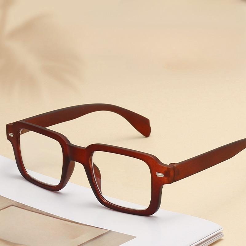 Europe and America Fashion Square Transparent Anti Blue Light Reading Glasses Men Women Vintage Simple Style Presbyopia Eyeglasses