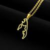 Collana Ciondolo Tamil Eelam Acciaio Inossidabile Mappa Geometrica Charms Collane Gioielli di Moda per Donne e Uomini