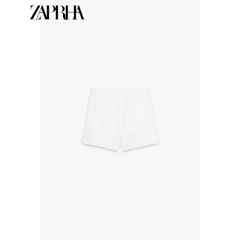 Zaprha 2025 New Arrival Fashion Sexy Front Strap Decoration Mid Waist Denim Shorts Women's Outer 6147103