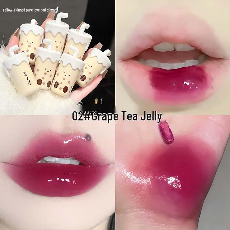 CAPPVINI Luciu de Buze Lucios cu Ceai cu Lapte Perlat - Ruj Drăguț, Accesibil pentru Petreceri Studențești