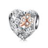 WOSTU Mother's Day Jewelry DIY Charms Rose Flower Fit Original Bracelet Neckalce Wholesale