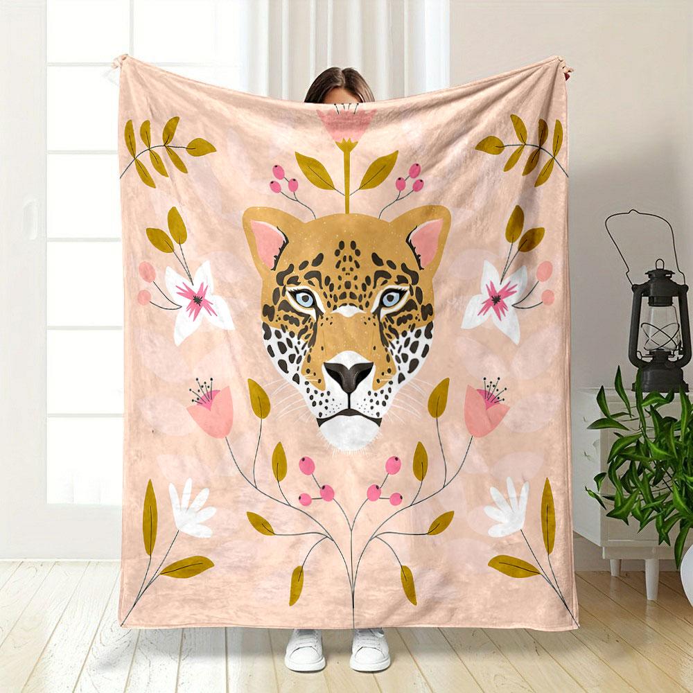 Floral Leopard Bliss print blanket soft and cozy perfect for the living room bed sofa or a nap,gift