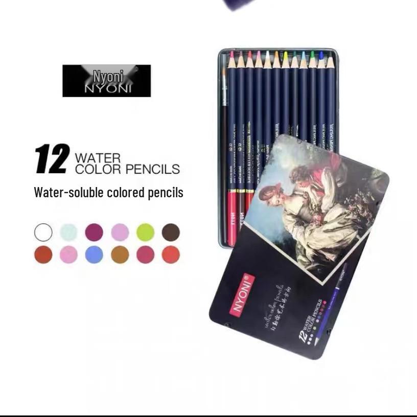 NeoNio Professional Water-Soluble Oil-Based Colored Pencils Set, 100 & 120 Colors in Iron Box for Hand-Painting