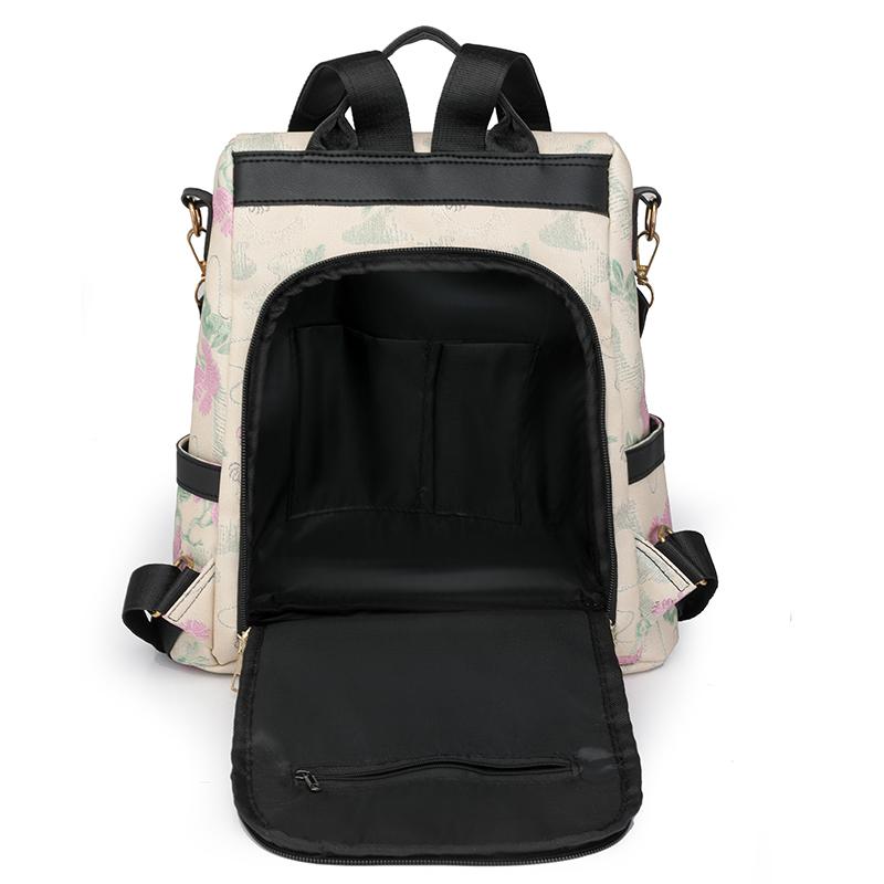 Women Schoolbag Waterproof Large Capacity School Backpack Smooth Zipper Solid Color Teens Girl Casual Daypack Bag