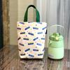New Japanese and Korean simple canvas portable braised cup bag Internet celebrity belly cup thermos cup bag work hand carry snack bag